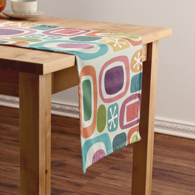 Atomic Age Fieldstones Colourful Short Table Runner (In Situ)