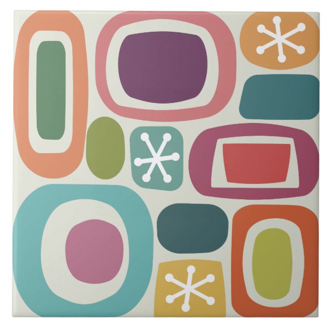 Atomic Age Fieldstones Colourful Tile (Front)