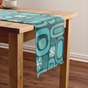 Atomic Age Fieldstones Teal Short Table Runner
