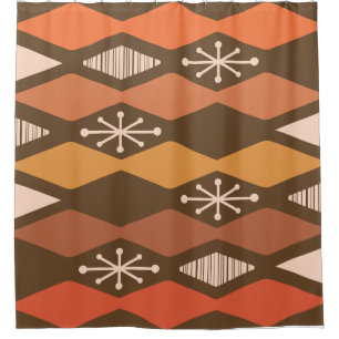 Atomic Age Geometric Brown Orange
