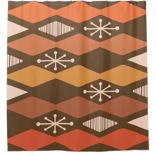 Atomic Age Geometric Brown Orange (Front)