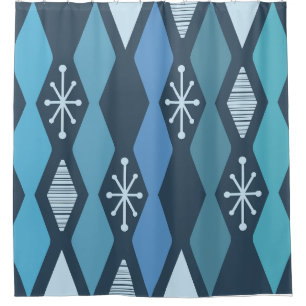 Atomic Age MCM Columns Teal Blue