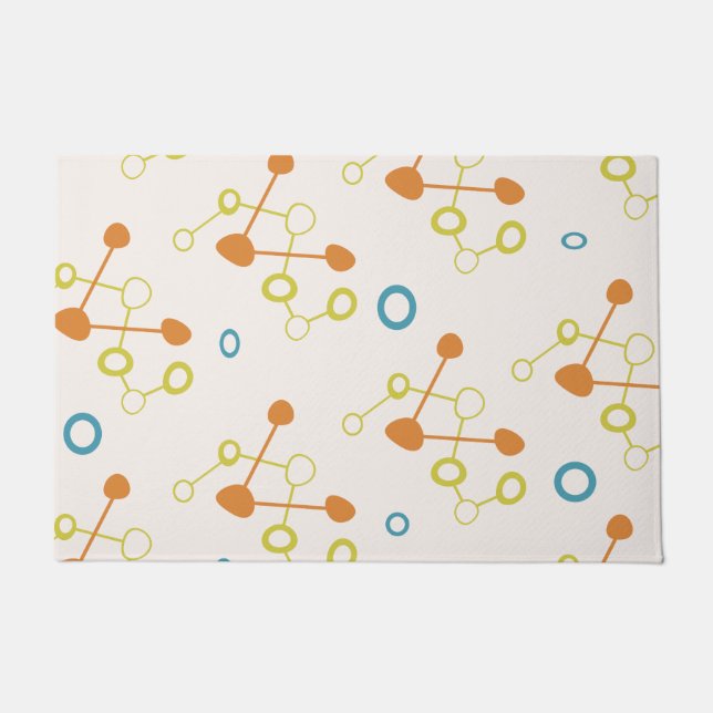 Atomic Age Pattern Colourful Doormat (Front)