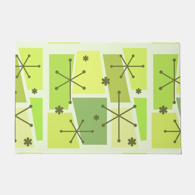Atomic Age Pop Art Chartreuse Doormat (Front)
