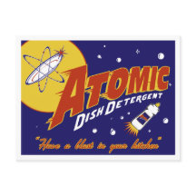 Atomic Age Postcard: Atomic Dish Detergent