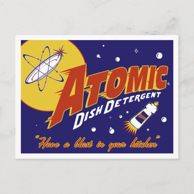 Atomic Age Postcard: Atomic Dish Detergent Postcard (Front)
