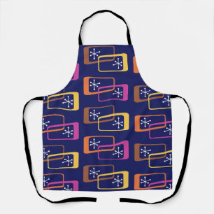 Atomic Age Rectangles Purple Colourful Apron