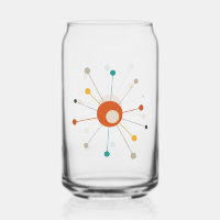 Atomic Age Red Yellow Teal Starburst Mid Century