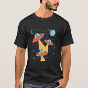 Atomic Age Space Cadets Cats in Retro Flying Sauce T-Shirt