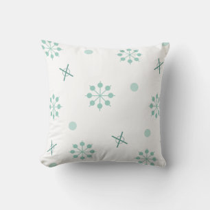Atomic Age Sputnik Starbursts Winter Green Throw Pillow