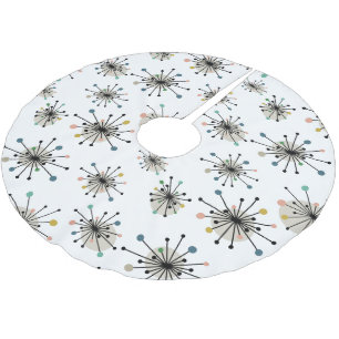 Atomic Age Starburst Mid Century Modern Christmas Brushed Polyester Tree Skirt