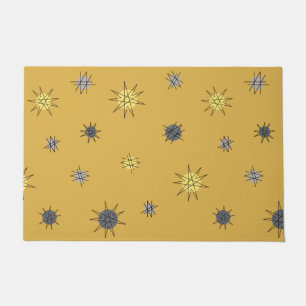 Atomic Age Starburst Planets Ochre Grey Doormat