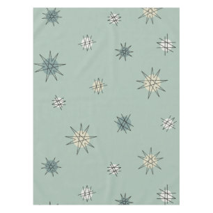Atomic Age Starburst Planets Sage Green Tablecloth