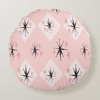 Atomic age starburst seamless pattern inspired by  round pillow