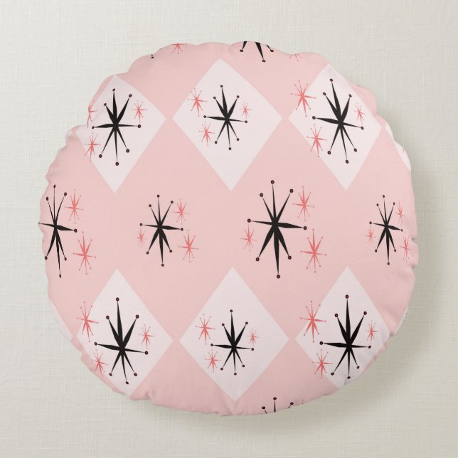 Atomic age starburst seamless pattern inspired by  round pillow (Front)