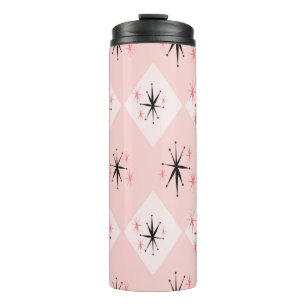 Atomic age starburst seamless pattern inspired by thermal tumbler