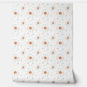 Atomic Age Starbursts Mid Century Modern Pattern Wallpaper