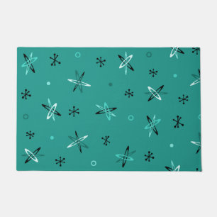 Atomic Age Starbursts Teal Doormat
