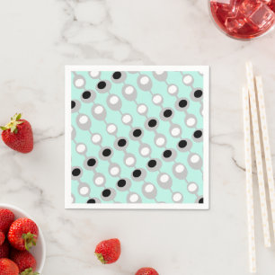 Atomic Baubles Turquoise White Grey Napkin