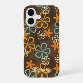 Atomic Blossoms - Mid-Century Modern Flowers iPhone 16 Case