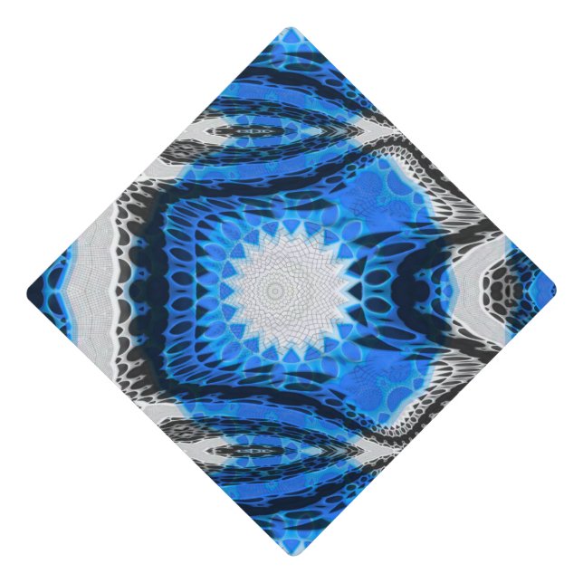 Atomic Blue Graduation Cap Topper (Front)