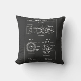 Atomic Bomb Blueprint Sketch Throw Pillow