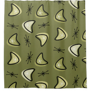 Atomic Boomerangs Starbursts Olive Green