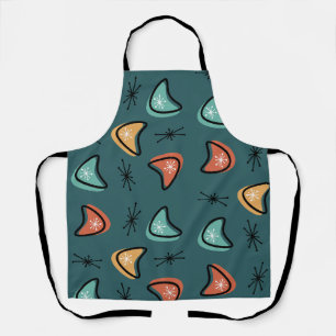 Atomic Boomerangs Starbursts Teal Apron