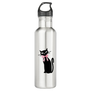 Atomic Cat With Pink Bow Cat Girly Clean Girl Kitt 710 Ml Water Bottle