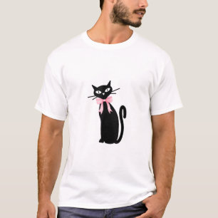 Atomic Cat With Pink Bow Cat Girly Clean Girl Kitt T-Shirt