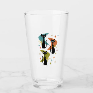 Atomic Cats with Boomerangs Retro Drinking Glass |