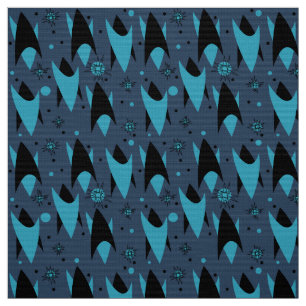 Atomic Chevrons - Blue Fabric