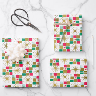 Atomic Christmas Wrapping Paper Sheet