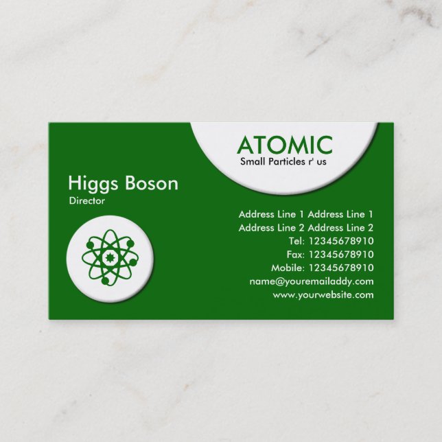 Atomic Circles - Grass Green (006600) Business Card (Front)