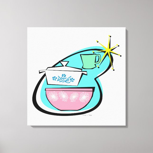 Atomic Cookware Design Stretched Canvas Print (Front)