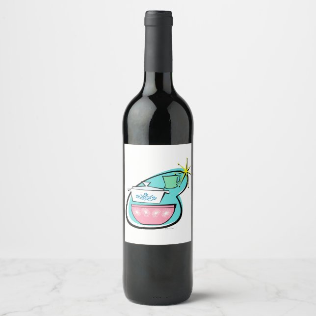Atomic Cookware Design Wine Bottle Label (Front)