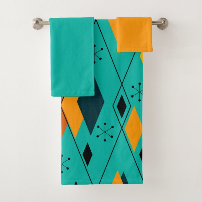 Atomic Diamonds  Bath Towel Set (Insitu)