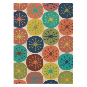 Atomic Dots Mid Century Modern Pattern Tablecloth