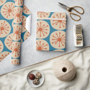 Atomic Dots Retro Mid Century Modern Pattern Wrapping Paper