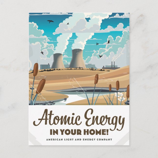 Atomic Energy Commercial  Announcement Postcard (Front)