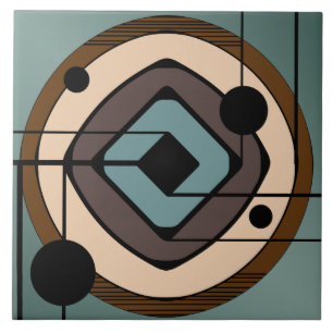 Atomic Era Abstract Art 'Coaster' Tile
