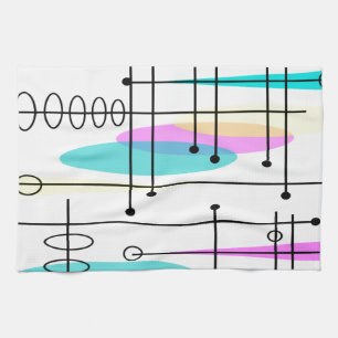 Atomic Era Abstract Colors and Design Kitchen Towel