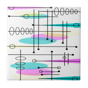 Atomic Era Abstract Colours and Design Tile