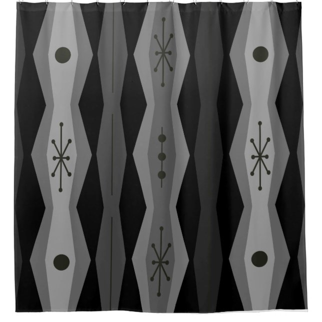 Atomic Era Abstract Columns Black Grey (Front)