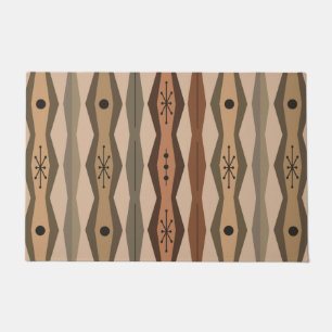 Atomic Era Abstract Columns Brown Doormat