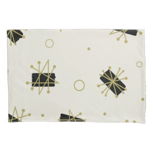 Atomic Era Brushes Sputnik Starbursts Pillowcase