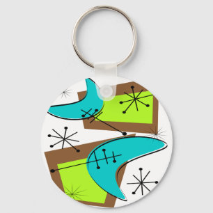 Atomic Era Inspired Boomerang Design Keychain