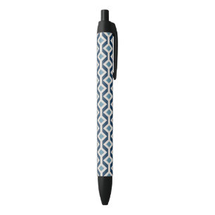 Atomic Era Inspired Geometric Pattern Black Ink Pen