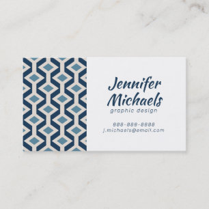 Atomic Era Inspired Geometric Pattern Business Card