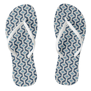 Atomic Era Inspired Geometric Pattern Flip Flops